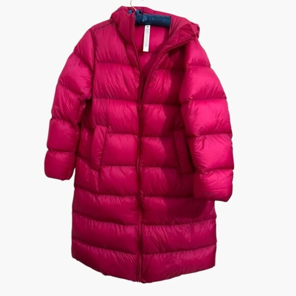 NEW 2025 Lululemon Featherweight 900-Down-Fill LONG Puffer Jacket Magenta pink L - Picture 8 of 11